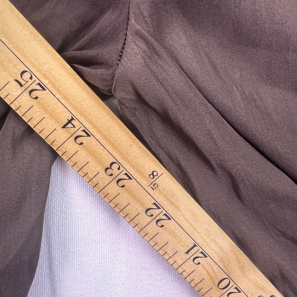 Grade + Gather Satin Wide Leg Pants Womens M Brown Pull On High Rise NWT Pockets - Picture 11 of 14